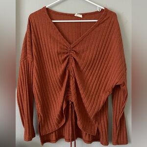 Peach Love California Terracotta Knit Top